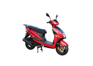 Cina Red Plastic Body Gas Motor Scooter, Mopeds Gas Powered Untuk Dewasa 80km / h Max Speed pemasok